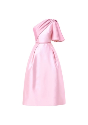 Rami Al Ali draped asymmetrical-top pleated midi dress - Pink