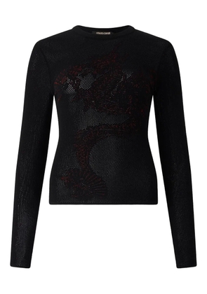 Roberto Cavalli dragon-embellished sweater - Black