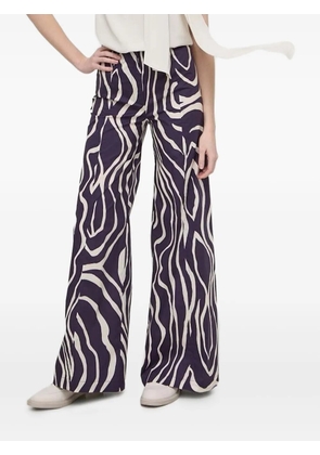 Liviana Conti Kalhoty wave-print trousers - Purple