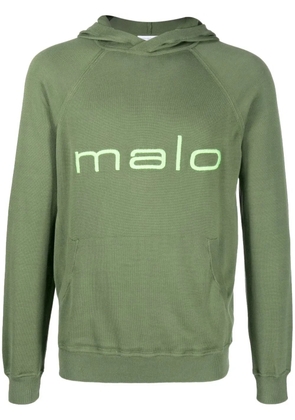 Malo logo-print hooded sweatshirt - Green