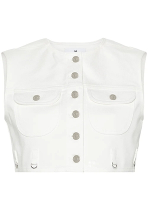 Courrèges cropped denim vest - White