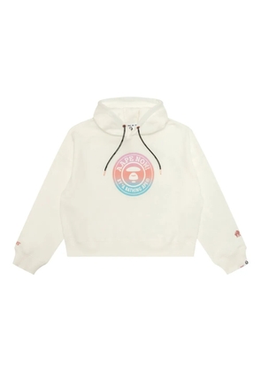 A BATHING APE® logo-print hoodie - White