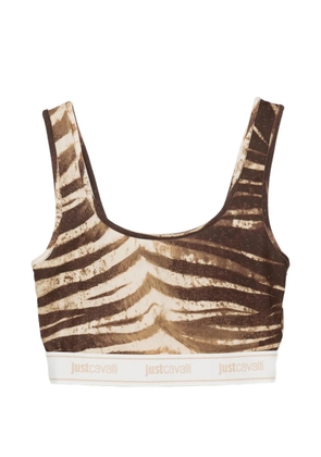 Just Cavalli zebra print crop top - Brown
