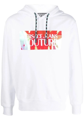Versace Jeans Couture logo-print drawstring hoodie - White