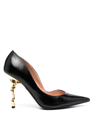 Moschino 105mm sculpted-heel leather pumps - Black