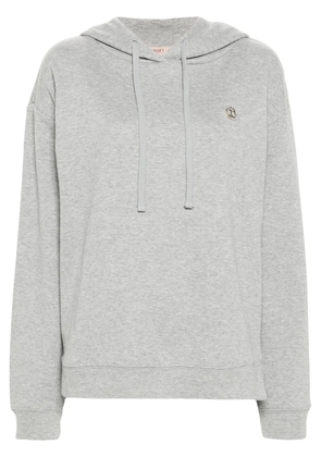 TWINSET logo-plaque hoodie - Grey