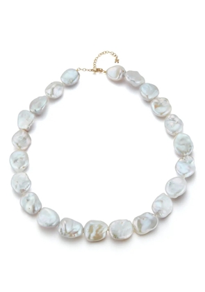 Mateo 14kt yellow gold baroque pearl strand necklace - White