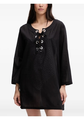 Michael Michael Kors eyelet-tie beachwear cover-up - Black