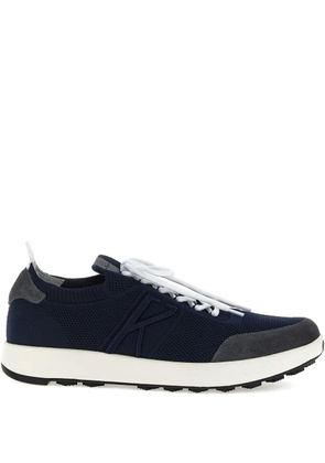 Kiton knitted panel lace-up sneakers - Blue
