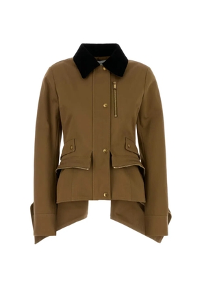 Alexander McQueen peplum cotton jacket - Brown