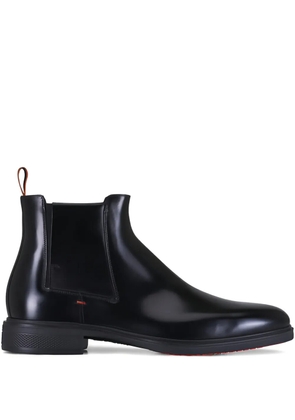 Santoni black chelsea boots