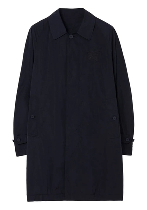 Burberry single-breasted logo patch coat - Blue