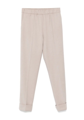D.Exterior elastic-waistband cuffed trousers - Neutrals