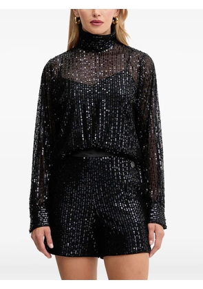Karl Lagerfeld sequin high-neck top - Black