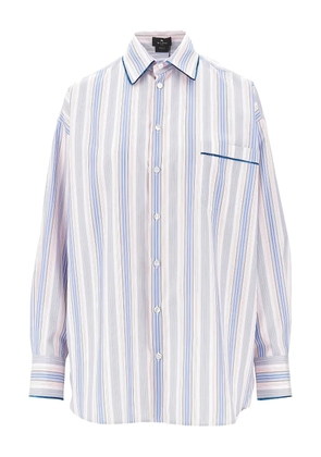 ETRO striped collar shirt - Blue