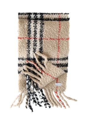 Burberry check-pattern fringed scarf - Neutrals