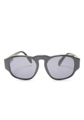 CHANEL Pre-Owned 1990s logo round-frame sunglasses - Black