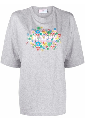 Chiara Ferragni Happy print short-sleeve T-shirt - Grey