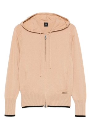 PINKO zip-up knitted hoodie - Neutrals
