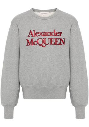 Alexander McQueen embroidered-logo sweatshirt - Grey