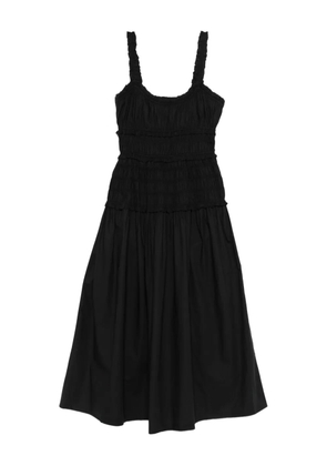 DÔEN Marianne shirred scoop-neck midi dress - Black