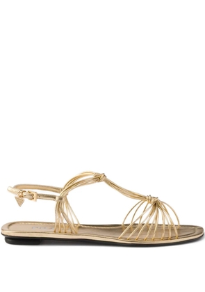 Prada leather flat sandals - Gold