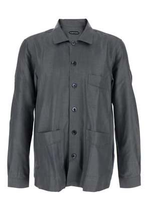 TOM FORD double-pocket silk shirt - Grey