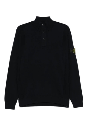 Stone Island high-neck button sweater - Blue