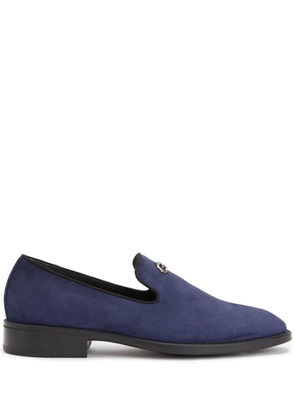 Giuseppe Zanotti Imrham logo-plaque suede loafers - Blue