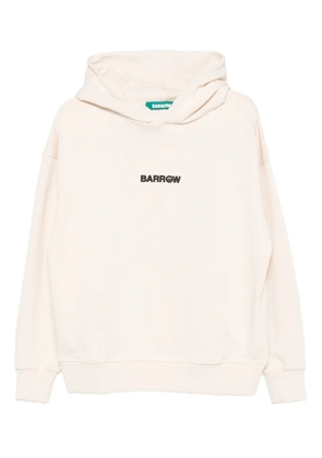 BARROW teddy-print cotton hoodie - Neutrals