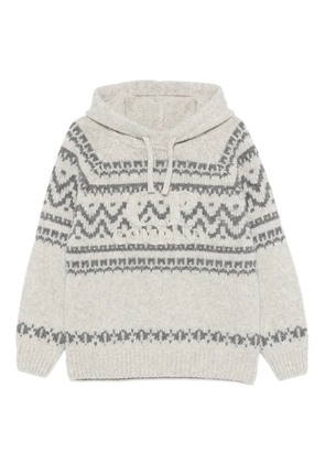 C.P. Company patterned knitted hoodie - Grey
