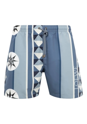 LOEWE geometric-print swim shorts - Blue