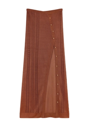 Donde Esteban Guayabera knitted maxi skirt - Brown