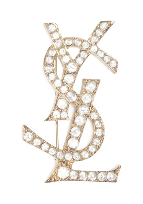 Saint Laurent Pre-Owned 1980-2000 logo-plaque brooch - Gold