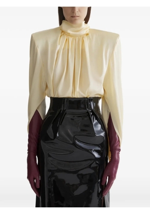 Mugler draped high-neck top - Black