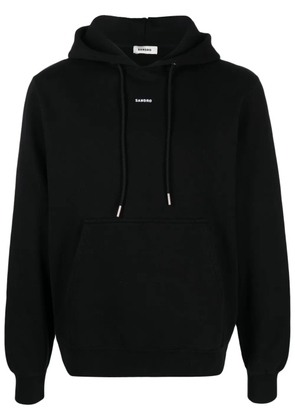 SANDRO logo-print organic cotton hoodie - Black
