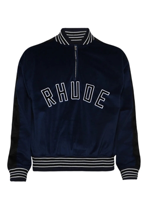 RHUDE quarter-zip varsity jacket - Black