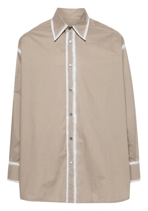 MM6 Maison Margiela contrasting-trim poplin shirt - Brown