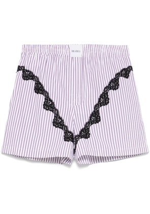 The Attico striped poplin shorts - White