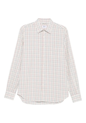 ASPESI check-pattern cotton-wool shirt - White