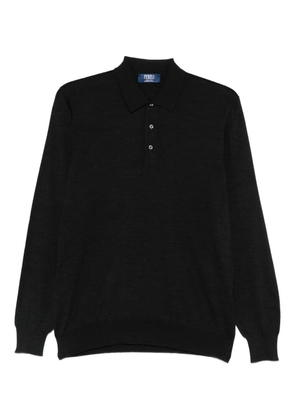 Fedeli fine-knit polo jumper - Black