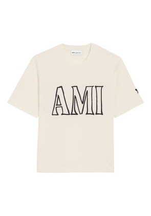 AMI Paris logo-print T-shirt - Neutrals