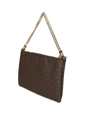 Michael Michael Kors monogram chain-strap satchel - Brown