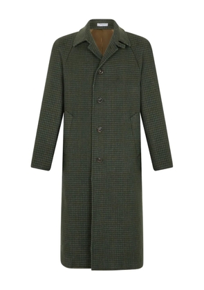 Boglioli checked raglan-sleeve coat - Green