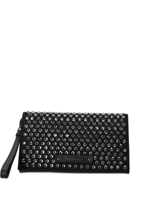 Karl Lagerfeld crystal-embellished clutch bag - Black