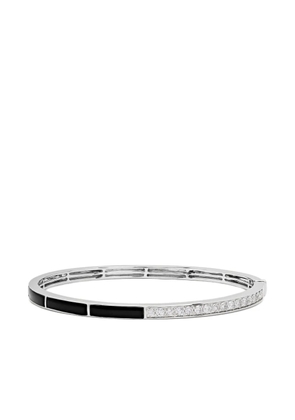 Jewels Aficionado 18K white gold onyx and diamond bracelet - Silver