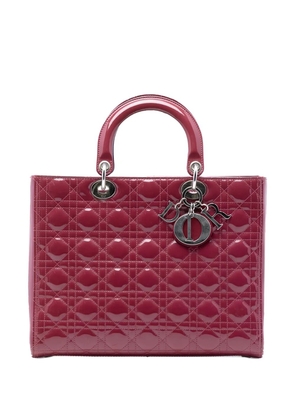 Christian Dior Pre-Owned 2012 Large Patent Cannage Lady Dior satchel - Red