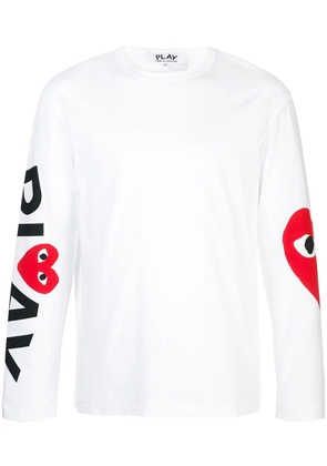 Comme Des Garçons Play almond-eye long-sleeved T-shirt - White