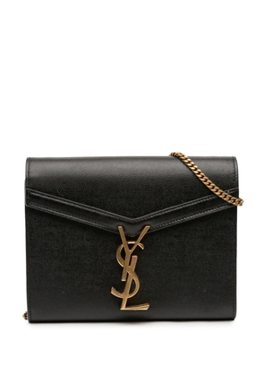 Saint Laurent Pre-Owned 2013-2025 Grain De Poudre Monogram Cassandra Chain Wallet crossbody bag - Black