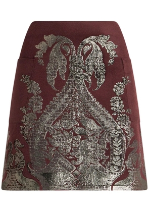 ETRO printed metallic-effect mini skirt - Red